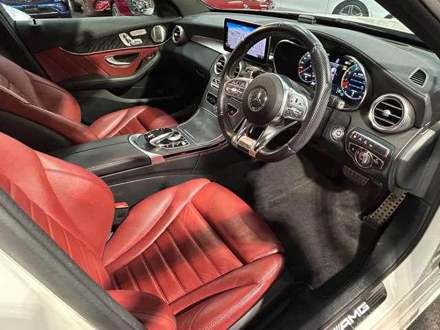 Cクラスステーションワゴン C43 4マチック ステーションワゴン クランベリーレッド内装/エアバランスPKG/アンビエントライト64色/ヘッドアップディスプレイ/ブルメスターサラウンド/フットトランクオープナー/シートヒーター/本革シート/レーダーセーフPKG(7枚目)