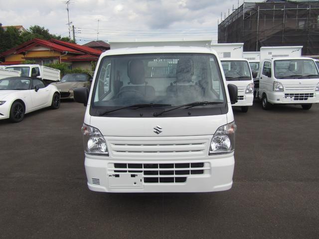 キャリイトラック 　新明和製強化ダンプ・４ＷＤ・５ＭＴ・あおり２５０ｍｍ・電動油圧・強化ヒンジ・脱落防止ピン・前壁プロテクター式鳥居・土砂禁・強化リアサス・リアパーキングセンサー・オートライト・キーレス・助手席エアＢ（2枚目）