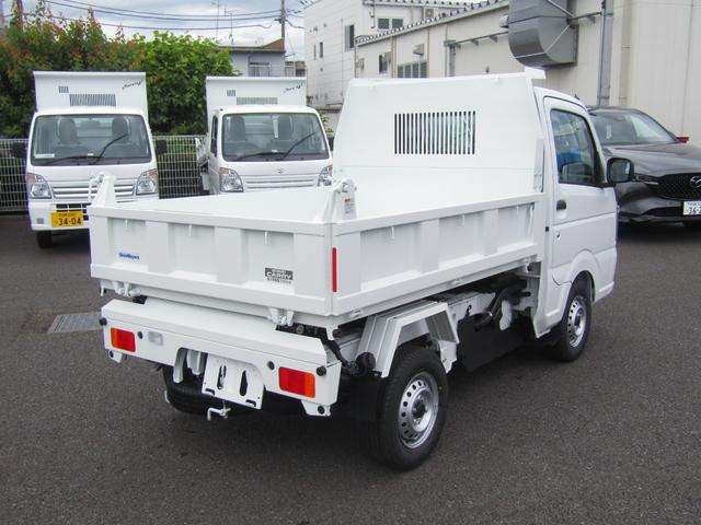 キャリイトラック 頑丈ダンプ　スズキ純正新明和製頑丈ダンプ・あおり高３２０ｍｍ・電動油圧・パネル型ガードフレーム・土砂禁・ＥＳＰ・強化リアサス・リアパーキングセンサー・オートライト・キーレス・助手席エアバッグ・パワーウィンドウ（5枚目）