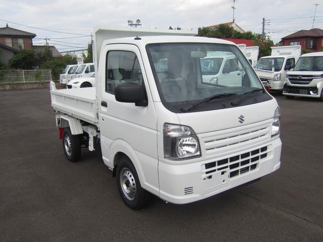 キャリイトラック 新明和製強化ダンプ・4WD・5MT・あおり高250mm・電動油圧・強化ヒンジ・脱落防止ピン・前壁プロテクター式鳥居・土砂禁・ESP・強化リアサス・リアソナー・オートライト・キーレス・助手席エアバッグ(3枚目)