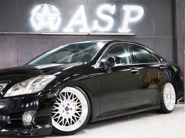 クラウン アスリート　後期型　ＡＭＥシュタイナー２０インチＡＷ　新品フルタップ車高調　エアロパーツ　純正メーカーナビ　地デジフルセグ　バックカメラ　スマートキー　パワーシート　ＨＩＤライト　クルーズコントロール（8枚目）