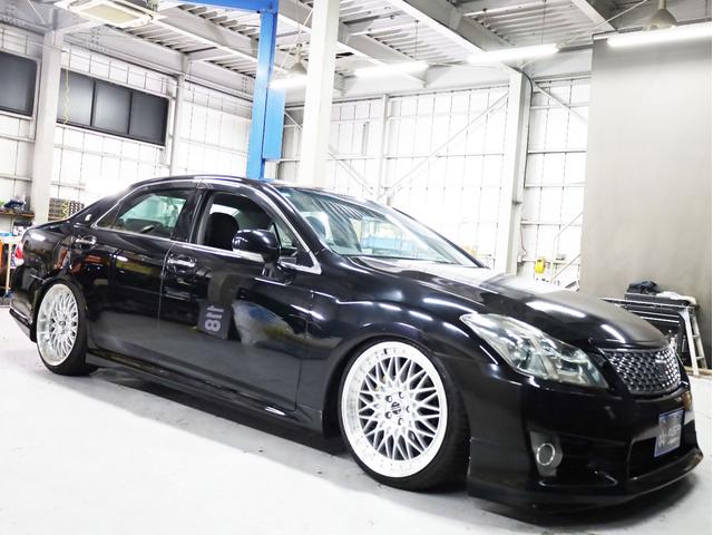 クラウン アスリート　後期型　ＡＭＥシュタイナー２０インチＡＷ　新品フルタップ車高調　エアロパーツ　純正メーカーナビ　地デジフルセグ　バックカメラ　スマートキー　パワーシート　ＨＩＤライト　クルーズコントロール（50枚目）