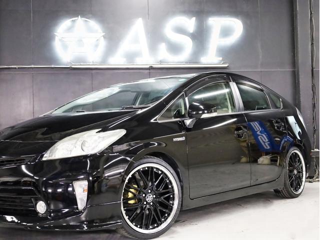 プリウス Ｓ　後期型　ワンオーナー車　ＡＭＥシュタイナー１９インチＡＷ　ローダウンサス　エアロパーツ　純正ＳＤナビ　地デジＴＶ　バックカメラ　スマートキー　ＨＩＤライト（8枚目）