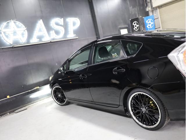プリウス Ｓ　後期型　ワンオーナー車　ＡＭＥシュタイナー１９インチＡＷ　ローダウンサス　エアロパーツ　純正ＳＤナビ　地デジＴＶ　バックカメラ　スマートキー　ＨＩＤライト（27枚目）