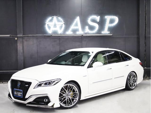 クラウンハイブリッド ＲＳアドバンス　白革エアーシート　Ｋｒａｎｚｅ２０インチＡＷ　新品ＴＥＩＮ車高調　モデリスタエアロ　ＬＥＤライト　純正メーカーナビ　地デジフルセグ　バックカメラ　スマートキー　クリアランスソナー（4枚目）