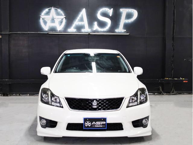 クラウン 2.5アスリート プレミアムエディション 後期型 黒革エアーシート AMEシュタイナー19インチAW 新品フルタップ車高調 エアロパーツ 純正メーカーナビ 地デジフルセグ バックカメラ スマートキー パワーシート HIDライト(9枚目)