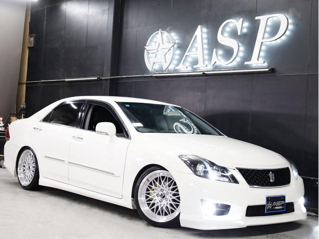 クラウン 2.5アスリート プレミアムエディション 後期型 黒革エアーシート AMEシュタイナー19インチAW 新品フルタップ車高調 エアロパーツ 純正メーカーナビ 地デジフルセグ バックカメラ スマートキー パワーシート HIDライト(16枚目)