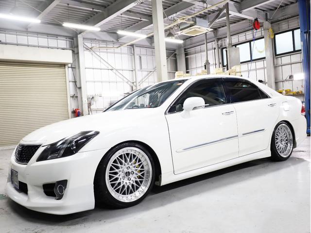 クラウン 2.5アスリート プレミアムエディション 後期型 黒革エアーシート AMEシュタイナー19インチAW 新品フルタップ車高調 エアロパーツ 純正メーカーナビ 地デジフルセグ バックカメラ スマートキー パワーシート HIDライト(51枚目)