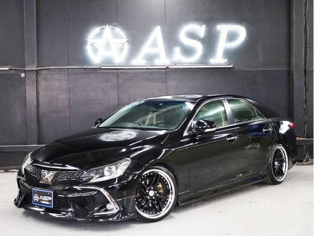 マークＸ ２５０Ｇ　リラックスセレクション　ＲＤＳ仕様　ＢＲＡＳＨ１９インチＡＷ　新品フルタップ車高調　フルエアロ　社外マフラー　純正ＳＤナビ　地デジＴＶ　バックカメラ　スマートキー　黒革調シートカバー（4枚目）