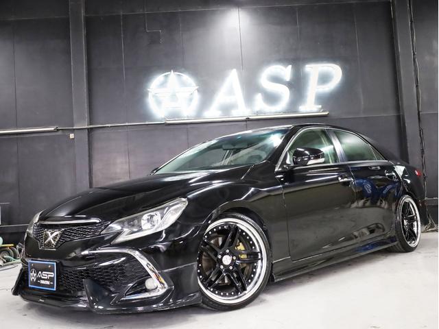 マークＸ ２５０Ｇ　リラックスセレクション　ＲＤＳ仕様　ＢＲＡＳＨ１９インチＡＷ　新品フルタップ車高調　フルエアロ　社外マフラー　純正ＳＤナビ　地デジＴＶ　バックカメラ　スマートキー　黒革調シートカバー（5枚目）