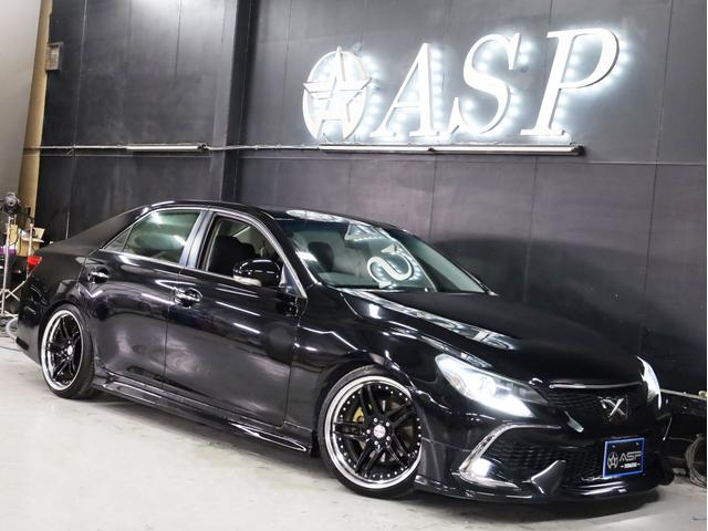 マークＸ ２５０Ｇ　リラックスセレクション　ＲＤＳ仕様　ＢＲＡＳＨ１９インチＡＷ　新品フルタップ車高調　フルエアロ　社外マフラー　純正ＳＤナビ　地デジＴＶ　バックカメラ　スマートキー　黒革調シートカバー（16枚目）