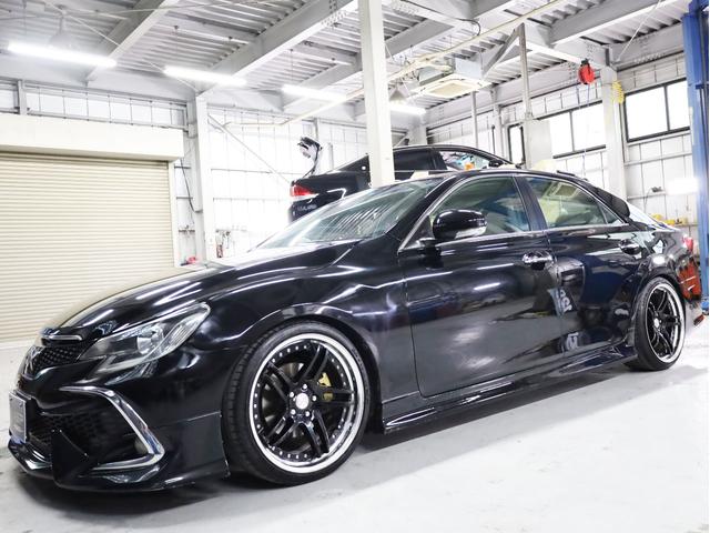 マークＸ ２５０Ｇ　リラックスセレクション　ＲＤＳ仕様　ＢＲＡＳＨ１９インチＡＷ　新品フルタップ車高調　フルエアロ　社外マフラー　純正ＳＤナビ　地デジＴＶ　バックカメラ　スマートキー　黒革調シートカバー（50枚目）