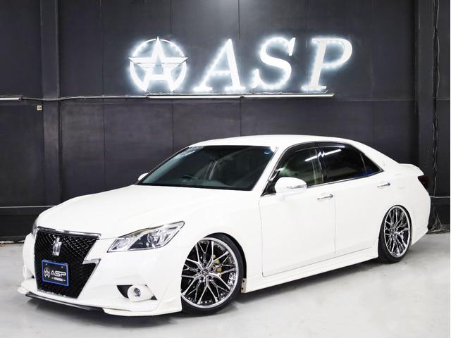 クラウン アスリートＳ　Ｋｒａｎｚｅ２０インチＷ　新品フルタップ車高調　ＴＲＤエアロ　純正メーカーナビ　地デジフルセグ　バックカメラ　スマートキー　パワーシート　ＨＩＤライト　黒革調シートカバー（4枚目）