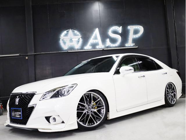 クラウン アスリートＳ　Ｋｒａｎｚｅ２０インチＷ　新品フルタップ車高調　ＴＲＤエアロ　純正メーカーナビ　地デジフルセグ　バックカメラ　スマートキー　パワーシート　ＨＩＤライト　黒革調シートカバー（5枚目）