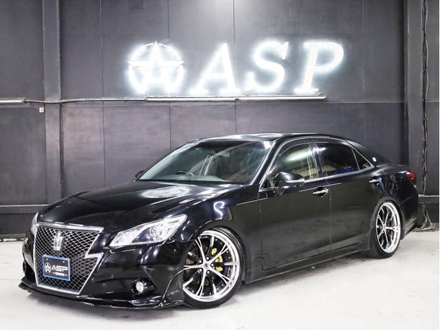 クラウン アスリートＳ　ＷＯＲＫシュヴァート２０インチＡＷ　新品フルタップ車高調　エアロパーツ　純正メーカーナビ　地デジフルセグ　バックカメラ　スマートキー　パワーシート　クルーズコントロール（4枚目）