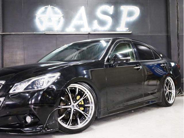 クラウン アスリートＳ　ＷＯＲＫシュヴァート２０インチＡＷ　新品フルタップ車高調　エアロパーツ　純正メーカーナビ　地デジフルセグ　バックカメラ　スマートキー　パワーシート　クルーズコントロール（8枚目）