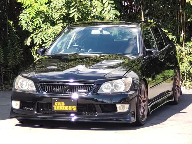 アルテッツァ RS200 Zエディション 色替車202ブラック外フルエアロ外ボンネット外ミラーステンタコ足Fパイプマフラーコーヨーアルミラジエターファイナルコネクション車高調18インチモデル5AWブリッツ水温計&負圧計ケンウッドSDナビETC(9枚目)