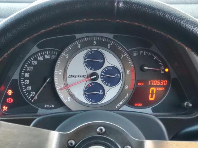 アルテッツァ RS200 Zエディション 色替車202ブラック外フルエアロ外ボンネット外ミラーステンタコ足Fパイプマフラーコーヨーアルミラジエターファイナルコネクション車高調18インチモデル5AWブリッツ水温計&負圧計ケンウッドSDナビETC(36枚目)