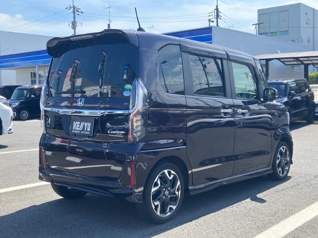 Ｎ－ＢＯＸカスタム Ｇ・Ｌターボホンダセンシング／東京仕入／走行２９２９９ＫＭ／　ハーフレザーシート／両側電動スライドドア／純正ナビ／ＣＤ／ＤＶＤ再生／ＢＴ対応／１２セグ／Ｒスポイラー／バックカメラ／ＡＳＶ／アダプティブクルーズコントロール／スマートキー／プッシュスタート／フル装備（4枚目）