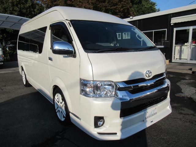 ハイエースワゴン グランドキャビン 4型仕様 LEDヘッドライト REVOシート2脚 車いす移動車 ナビ フルセグTV リアモニター TAW18インチAWキーレス エアロ 9人乗り(42枚目)