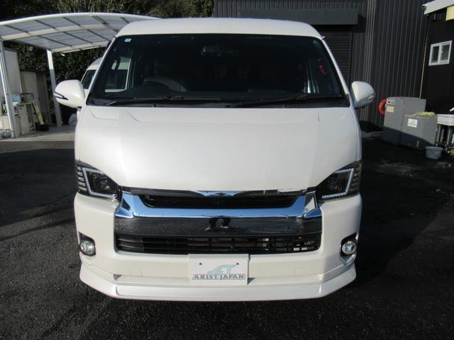 ハイエースワゴン GL 4型仕様 社外LEDヘッドライト 内装架装 横乗り可 ベッドキット ナビ リアモニター サブバッテリー 18インチAW パワスラ 前後ドラレコ(9枚目)