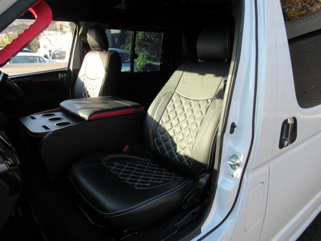 ハイエースワゴン GL 4型仕様 社外LEDヘッドライト 内装架装 横乗り可 ベッドキット ナビ リアモニター サブバッテリー 18インチAW パワスラ 前後ドラレコ(28枚目)