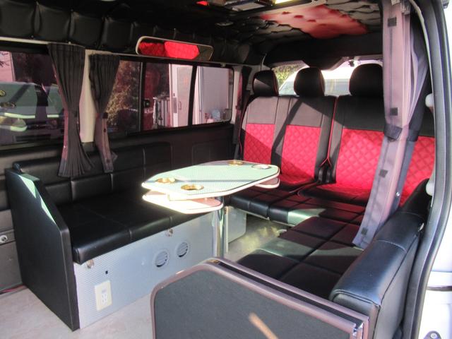 ハイエースワゴン GL 4型仕様 社外LEDヘッドライト 内装架装 横乗り可 ベッドキット ナビ リアモニター サブバッテリー 18インチAW パワスラ 前後ドラレコ(32枚目)