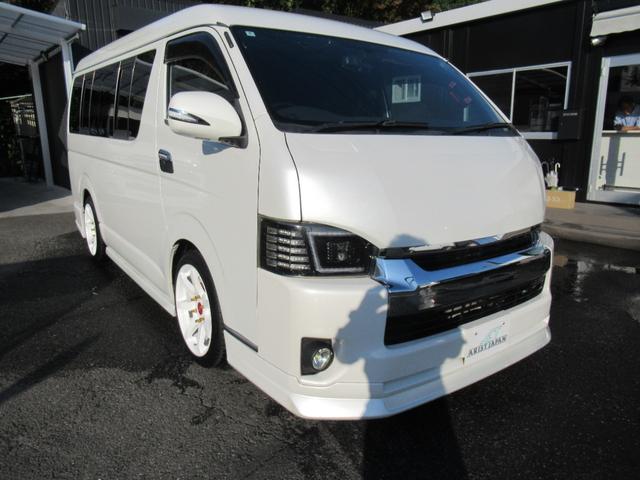 ハイエースワゴン GL 4型仕様 社外LEDヘッドライト 内装架装 横乗り可 ベッドキット ナビ リアモニター サブバッテリー 18インチAW パワスラ 前後ドラレコ(42枚目)