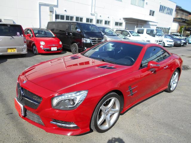 SL350 AMGスポーツPKG 左ハンドル 黒レザー レーダーセーフティー マジックスカイルーフ 純正HDDナビ&地デジTV TVキャンセラー キーレスゴー AMGエアロ&19インチアルミ(4枚目)