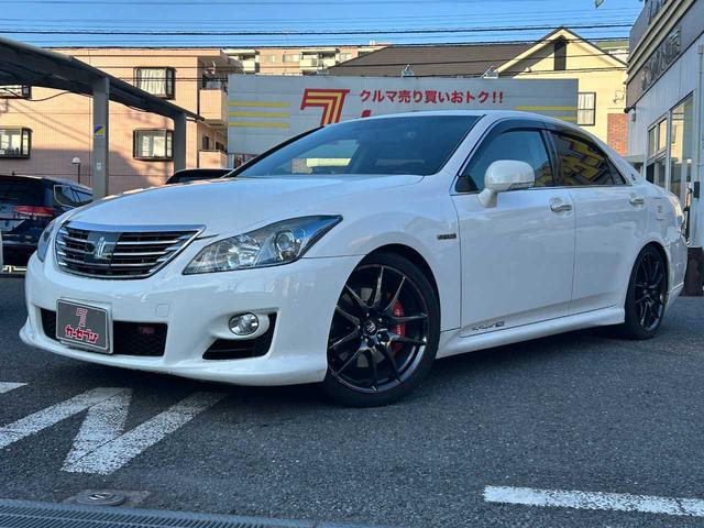 クラウンハイブリッド ベースグレード　ムーンルーフ　マークＸ　Ｇ’ｓ調カスタム車両　レーダークルコン　ダークブラウン革シート　純正ＨＤＤナビ　バックカメラ　パワーシート　純正１９インチＡＷ　シートヒーター　純正ステアリング有（35枚目）