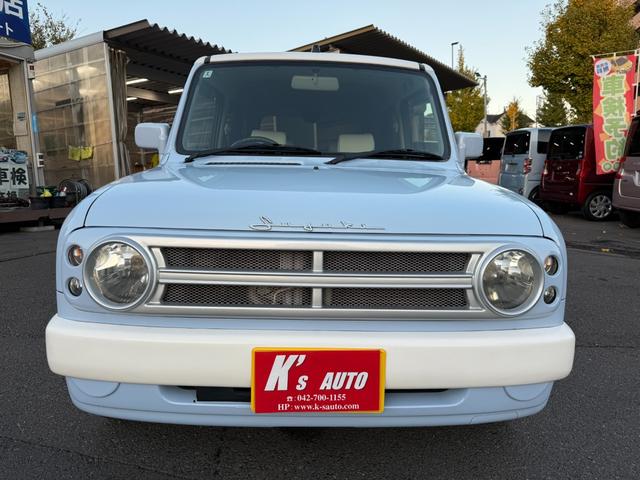 アルトラパン Ｘ２　走行距離４００００キロ台　レトログリル　ツートンルーフ　ケンウッドナビ・ＴＶ　バックカメラ　キーレス　シートカバー　修復歴なし（7枚目）