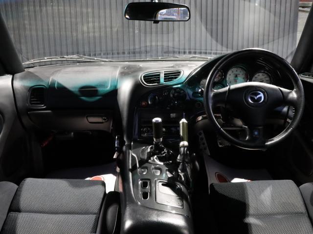 RX-7 タイプR バサーストR 6型 TEIN車高調 MAZDASPEEDリアウィング カーボンボンネット ウエッツスポーツ18アルミ RE雨宮スリークヘットライト 圧縮測定済(11枚目)