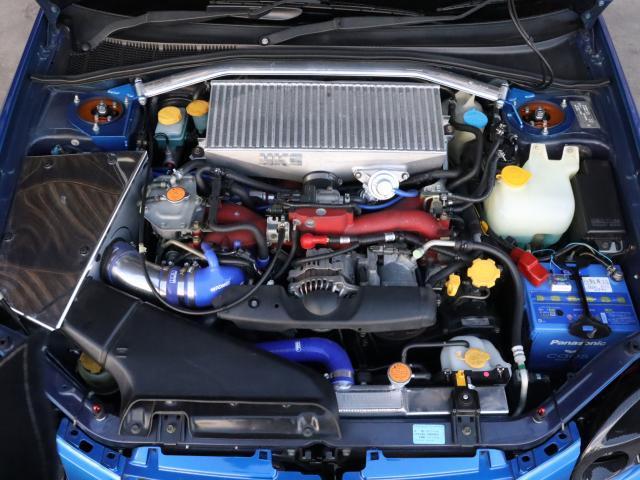 インプレッサ ＷＲＸ　ＳＴｉリミテッド　ＨＫＳタービン・マフラー　ＯＨＬＩＮＳ車高調ラ・アンスポーツカーボンボンネット　アドバン１７アルミ　追加メーター（9枚目）