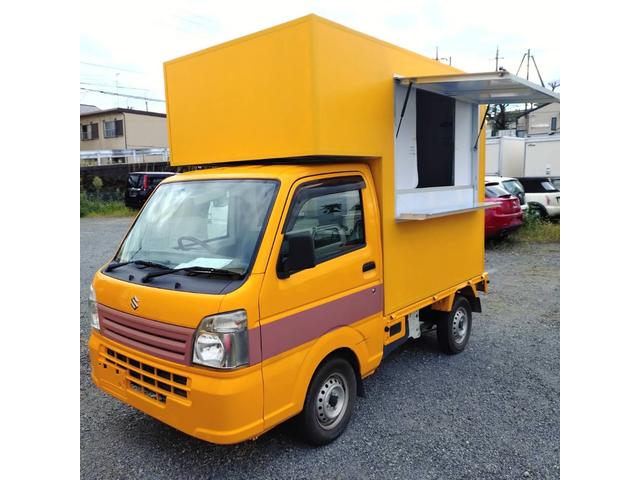 キャリイトラック キッチンカー　・ＥＴＣ・冷凍冷蔵庫・２槽シンク（給排水工事済み）・給・排水タンク１００Ｌｘ２ヶ・左側跳ね上げ販売口、カウンター付・換気扇（2枚目）