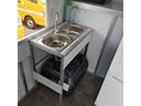 キッチンカー 脱着式キッチンBOX(工具不要)冷凍冷蔵庫・2槽シンク・給排水タンク各100L・外部電源口・跳ね上げ式ハッチ・換気扇・折り畳みカウンター ・照明☆道路交通法上の荷物の高さ制限OK(2.5m以下)(12枚目)