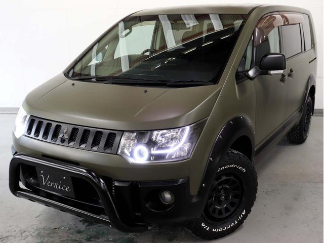 デリカD:5 G プレミアム 4WD 両側電動ドア&バックドア HDナビ FSRカメラ ETC スマートキー 新品社外AW 新品BFGタイヤ 新品ブルバー新品オバフェン新品リアラダー ファイバーLEDカスタムライト テールブラック(2枚目)