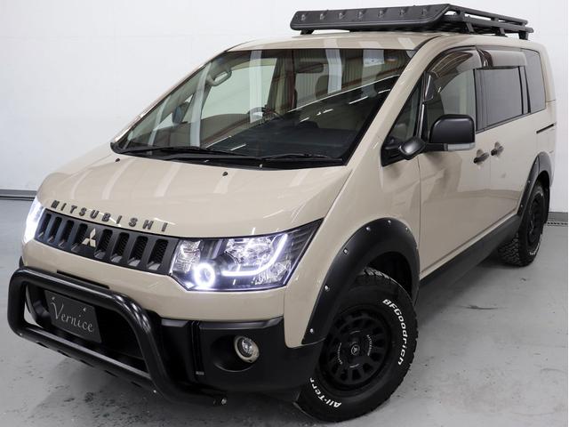 デリカＤ：５ Ｍ　電動スライドドア　社外ナビＴＶ　新品社外ＡＷ　新品ＢＦＧタイヤ　新品バスターズルーフラック　新品ブルバー　新品オーバーフェンダー　新品リアラダー　ファイバーＬＥＤイカリング付カスタムヘッドライト（2枚目）