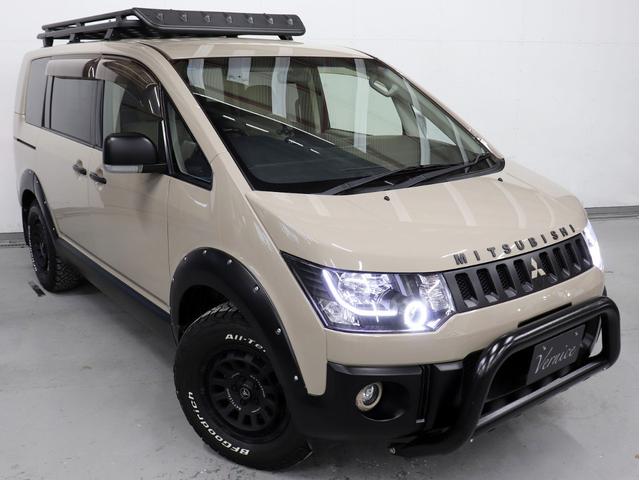 デリカＤ：５ Ｍ　電動スライドドア　社外ナビＴＶ　新品社外ＡＷ　新品ＢＦＧタイヤ　新品バスターズルーフラック　新品ブルバー　新品オーバーフェンダー　新品リアラダー　ファイバーＬＥＤイカリング付カスタムヘッドライト（4枚目）