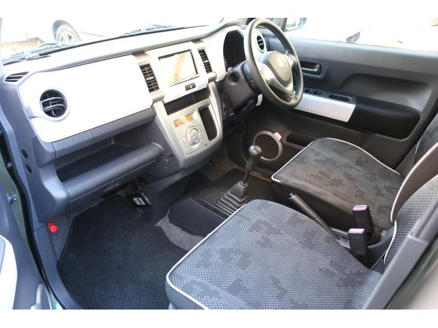 ハスラー Ｇ　５速マニュアル　社外ナビ　テレビ　ＤＶＤ　ＥＴＣ　キーレス　社外１４インチアルミ　シートヒーター　オートエアコン　クールカーキパールメタリック（10枚目）