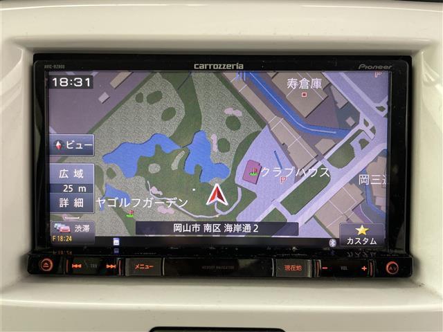 ハスラー Ｇ　社外７インチメモリナビ　バックカメラ　ＥＴＣ　衝突軽減ブレーキシステム　横滑り防止装置　純正１５インチ　アルミホイール　社外フロアマット　アイドリングストップ　プッシュスタート　スマートキー×１（2枚目）