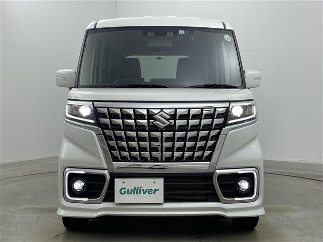 スペーシアカスタム ハイブリッドXSターボ 純正8インチナビ 両側パワスラ コーナーセンサー HUD ETC オートライト フォグランプ 前後ドラレコ ハーフレザーシート シートヒーター パドルシフト 追従クルコン LEDライト ステリモ(17枚目)