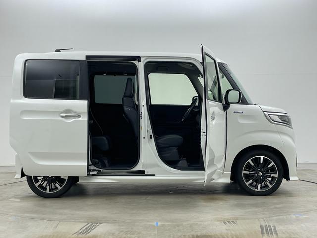 スペーシアカスタム ハイブリッドXSターボ 純正8インチナビ 両側パワスラ コーナーセンサー HUD ETC オートライト フォグランプ 前後ドラレコ ハーフレザーシート シートヒーター パドルシフト 追従クルコン LEDライト ステリモ(68枚目)