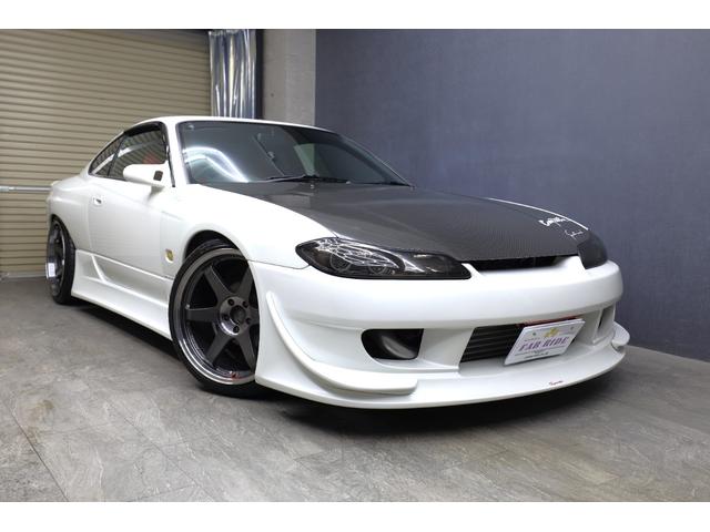 シルビア スペックR VERTEXlANGフルエアロ TEIN車高調 HKSマフラー ルーフエンドスポイラー トランクスポイラー カーボンボンネットGPスポーツワイドフェンダー ガナドールミラー BRIDEシート2脚(6枚目)