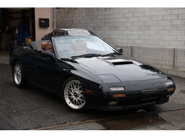 サバンナＲＸ－７ カブリオレ　稀少カラー／純正５速／実走行／ＥＣＵチューン／フジツボマフラー／クスコタワーバー／ローダウン／ＢＢＳ１７インチ／オープン動作ＯＫ／エアコン修理済み／キャメルレザーシート＆ヘッドレストスピーカー（2枚目）