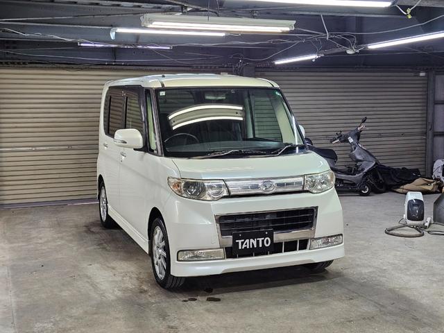 タント カスタムＲＳ　ＩＣターボ　地デジ　ＥＴＣ　パワスラ　スマートキー　オーバーヘッドコンソール　ＭＯＭＯステ　フルフラットシート　電格ミラー　修復歴なし　イルミ　室内クリーニング済み（2枚目）