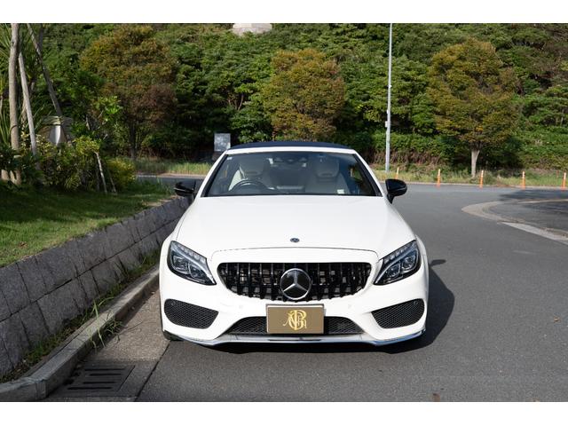 Cクラス C180カブリオレスポーツ AMGライン レザーエクスクルーシブPKG 青幌 ホワイトレザー ワンオーナー 純正HDDナビ フルセグTV バックカメラ ETC ドライブレコーダー(9枚目)