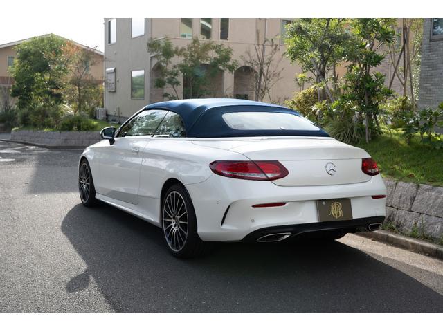 Cクラス C180カブリオレスポーツ AMGライン レザーエクスクルーシブPKG 青幌 ホワイトレザー ワンオーナー 純正HDDナビ フルセグTV バックカメラ ETC ドライブレコーダー(12枚目)