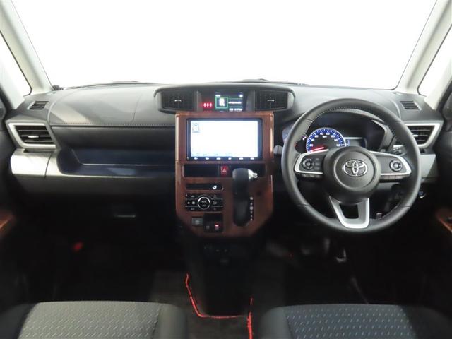 ルーミー カスタムG トヨタ認定中古車ライト 自動(衝突回避支援)ブレーキ パノラマミックビューモニター 純正地デジナビ CD/DVD再生機能 シートヒータ 両側電動スライドドア ETC2.0 ワンオーナー 禁煙車(3枚目)