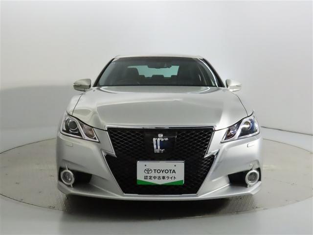 クラウンハイブリッド アスリートＧ　トヨタ認定中古車ライト　自動（衝突被害軽減）ブレーキ（対車両）　インテリジェントクリアランスソナー　ＨＩＤヘッドライト　ドライブレコーダ　純正ＨＤＤ地デジナビ　ＣＤ／ＤＶＤ再生機能　本革シート　禁煙車（5枚目）