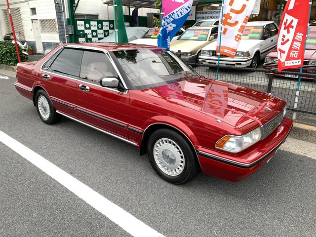 グロリア ブロアム　フルノーマルコンディション　クランベリーレッドパール　タイベルウォーターポンプ交換済み　取説記録簿有り　エアコン実働（2枚目）
